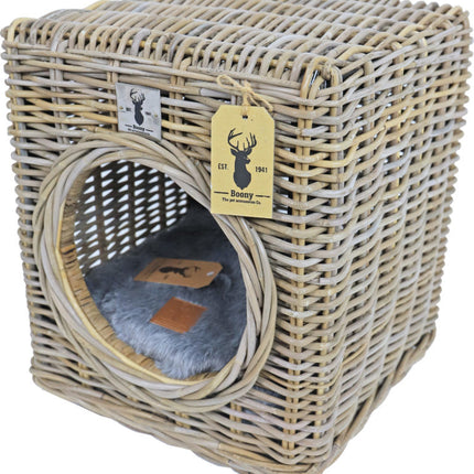 AnimalstoreXL Boony Est1941 Hocker Rotan 40x40x45cm