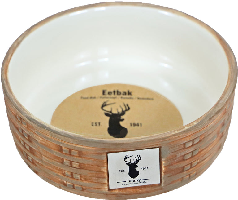 AnimalstoreXL Boony Est 1941 Eetbak Steen Wicker Sand 12cm