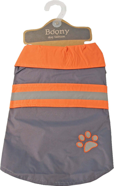 AnimalstoreXL Boony Regenjas Safety met Refl. Grijs Oranje 20cm