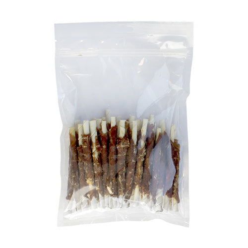 Buffelhuid Rollsticks met Eend 13cm 8 stuks