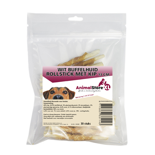 Buffelhuid Rollsticks Met Kip 13cm 10 stuks