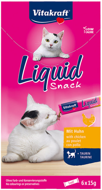 AnimalstoreXL Kat Liquid Snack Kip & Taurine 6 stuks