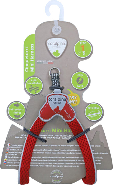 AnimalstoreXL Coralpina - Cinquetorri harnas voor kleine honden rood
