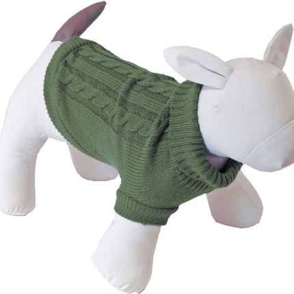 AnimalstoreXL Hondenkabeltrui Olijfgroen 20cm