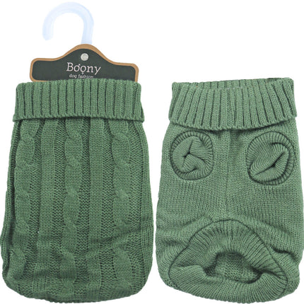 AnimalstoreXL Hondenkabeltrui Olijfgroen 20cm