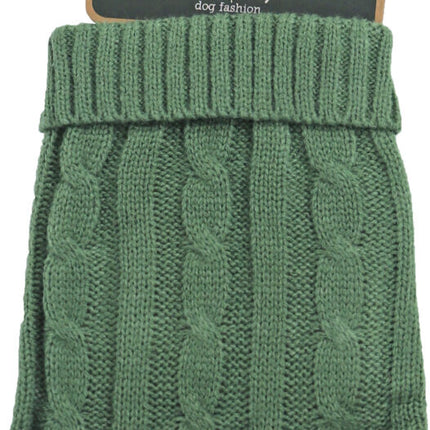 AnimalstoreXL Hondenkabeltrui Olijfgroen 20cm
