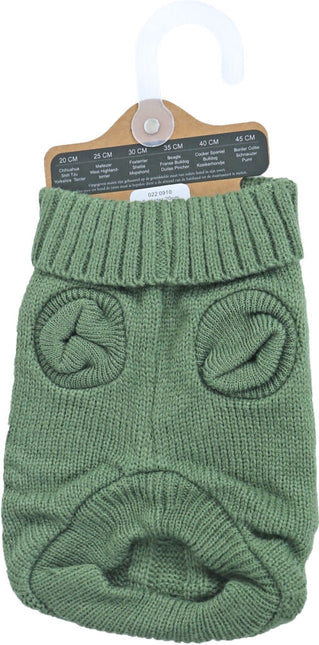 AnimalstoreXL Hondenkabeltrui Olijfgroen 20cm