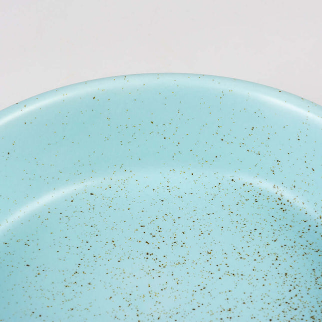 AnimalstoreXL Duvoplus - Anti-Mors Eetkom Stone Speckle 430ml - 20,5x20,5x4cm Turquoise