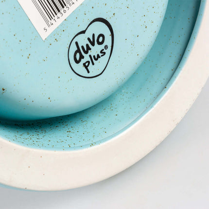 AnimalstoreXL Duvoplus - Anti-Mors Eetkom Stone Speckle 430ml - 20,5x20,5x4cm Turquoise