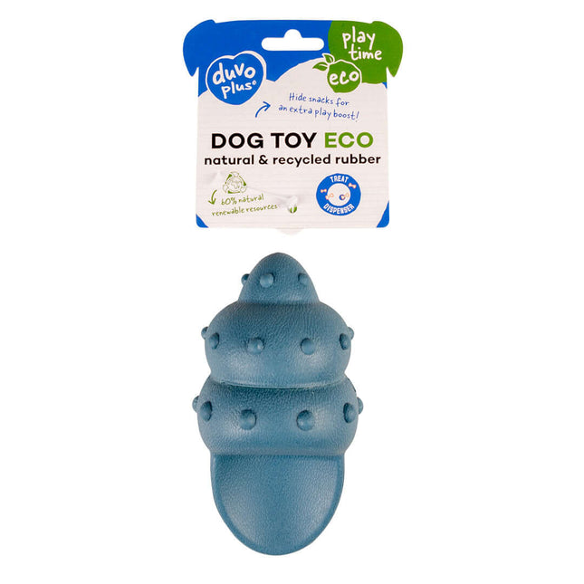 AnimalstoreXL Duvoplus Eco Rubber Schelp Snackdispenser 7,5x7,5x14,5cm Blauw