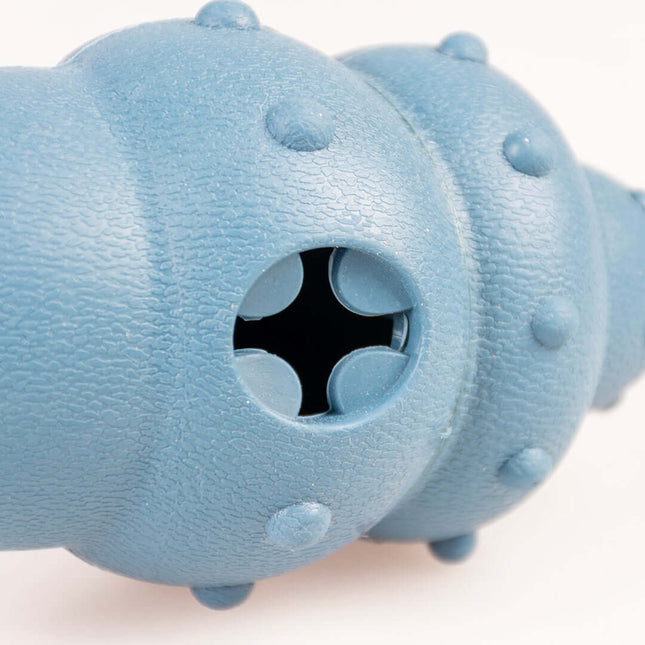 AnimalstoreXL Duvoplus Eco Rubber Schelp Snackdispenser 7,5x7,5x14,5cm Blauw