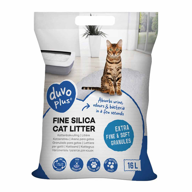 Duvoplus Premium Fijne Silica Kattenbakvulling 5L
