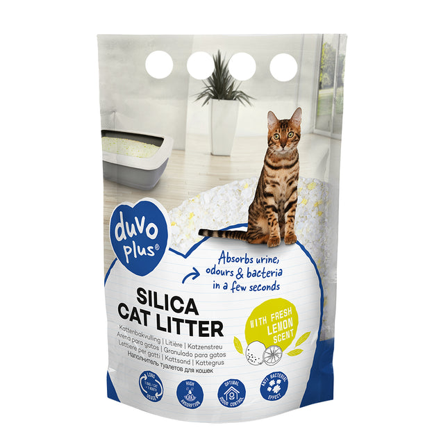 AnimalstoreXL Duvoplus Premium Silica Kattenbakvulling Citroen 5L