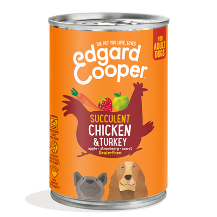 AnimalstoreXL Edgard & Cooper Hond Blik Vlees of Vis Graanvrij 400g