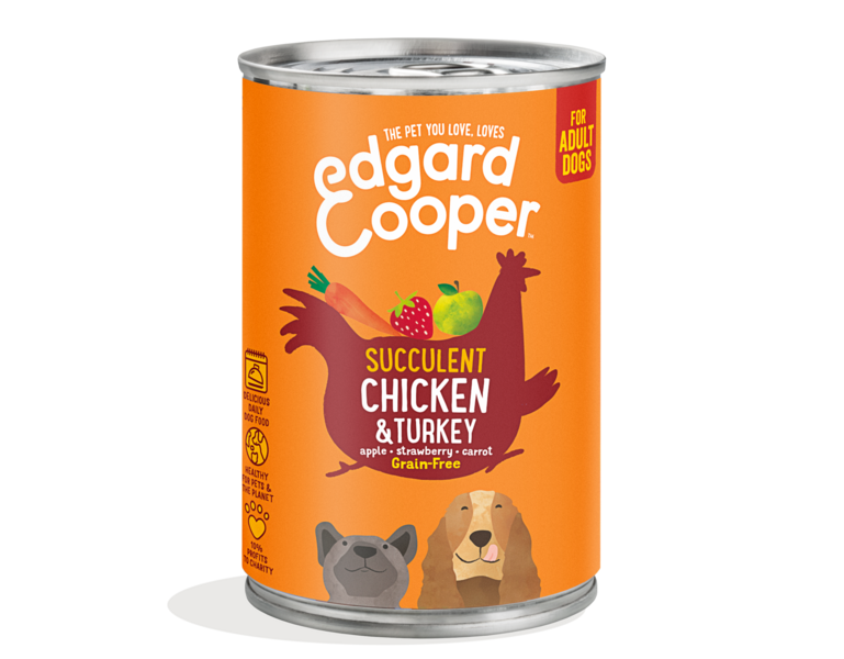 AnimalstoreXL Edgard & Cooper Hond Blik Vlees of Vis Graanvrij 400g