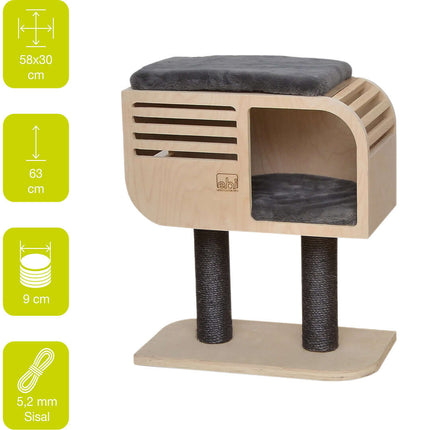 AnimalstoreXL Ebi Krabpaal Atlas 60 57,5x30x63,5cm Beige/Antraciet