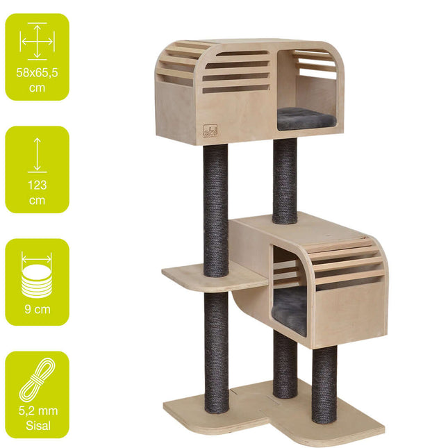 AnimalstoreXL Ebi Krabpaal Atlas 120 57,5x56,5x123,5cm Beige/Antraciet