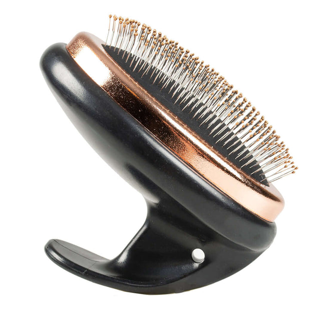 AnimalstoreXL Ebi Noir Ergonomische Slicker Borstel 11x7x9,5cm Brons/Zwart