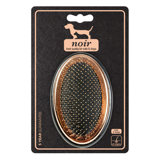 AnimalstoreXL Ebi Noir Ergonomische Slicker Borstel 11x7x9,5cm Brons/Zwart