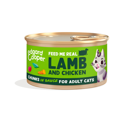 AnimalstoreXL Edgard & Cooper Kat Stukjes-in-saus Lam & Scharrelkip Graanvrij