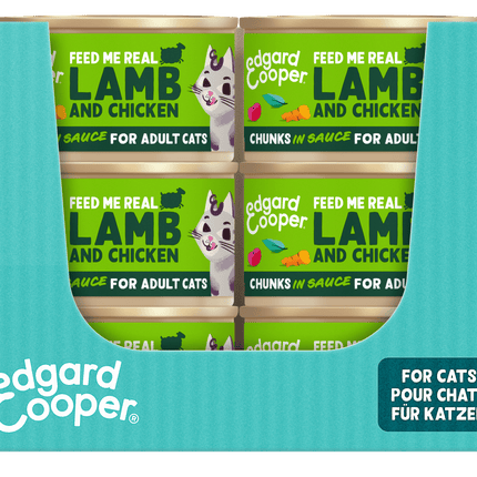 AnimalstoreXL Edgard & Cooper Kat Stukjes-in-saus Lam & Scharrelkip Graanvrij