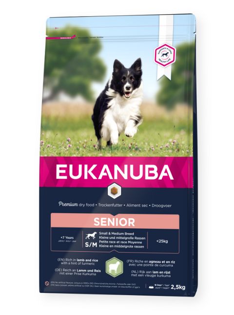 AnimalstoreXL Eukanuba Hondenbrokken Senior Klein/Middelgroot Lam & Rijst 2,5kg