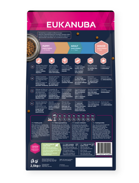 AnimalstoreXL Eukanuba Hondenbrokken Senior Klein/Middelgroot Lam & Rijst 2,5kg