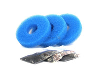 Set 3: 3 anti-alg sponzen, 3 zakjes filtermateriaal