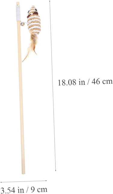 Fishing Rod with Raffia Mouse and Bell
