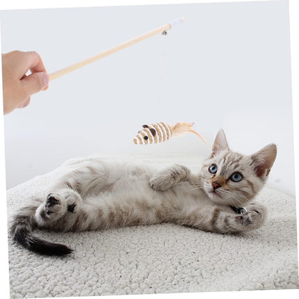 Fishing Rod with Raffia Mouse and Bell