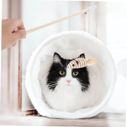 Fishing Rod with Raffia Mouse and Bell