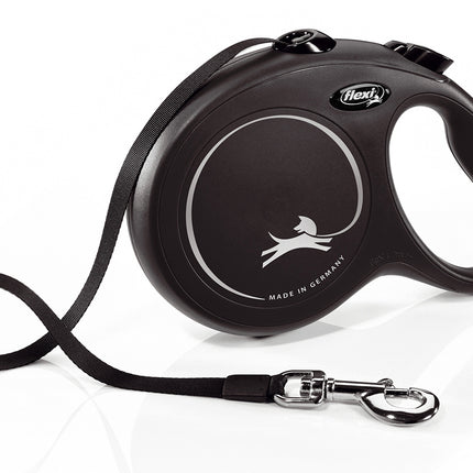 AnimalstoreXL Flexi - Rollijn Classic Koord Tape L Zwart 8m - Hondenriem