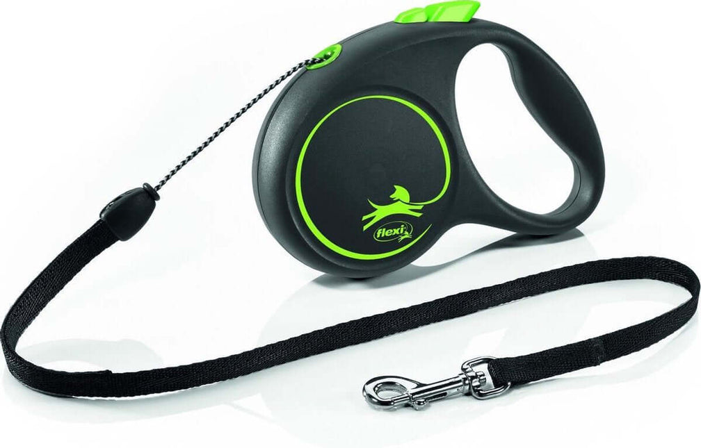 AnimalstoreXL Flexi Rollijn Black Design Cord S Groen 5 meter