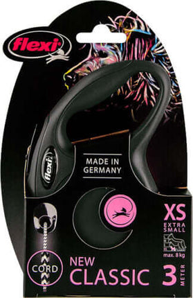 AnimalstoreXL Flexi Rollijn Classic Cord XS Zwart 3 meter