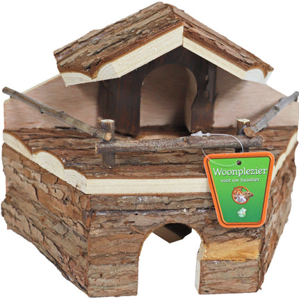 AnimalstoreXL Hamsterhuis Natural Etages 22cm