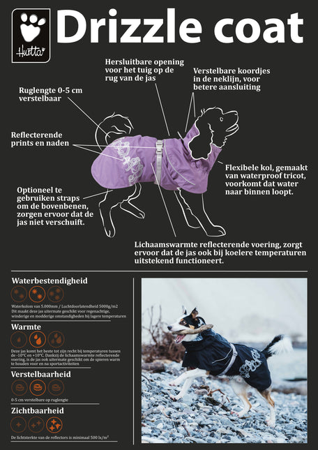 AnimalstoreXL Hurtta Hondenjas Drizzle Coat Currant