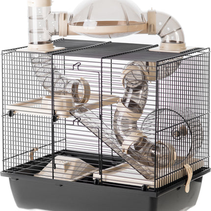 AnimalstoreXL Interzoo Hamsterkooi Rocky Plus Zwart/Zwart