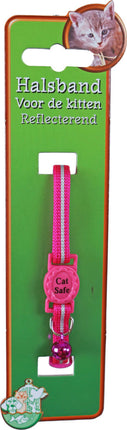 AnimalstoreXL Kittenhalsband Polyester Neon Roze Reflecterend