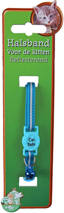 AnimalstoreXL Kittenhalsband Polyester Neon Blauw Reflecterend
