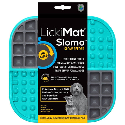 AnimalstoreXL Lickimat Likmat Slomo Hond Turquoise 20cm