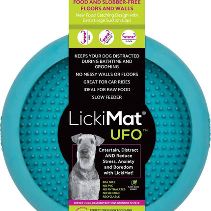 AnimalstoreXL Lickimat Likmat Ufo Hond Turquoise 18x3cm