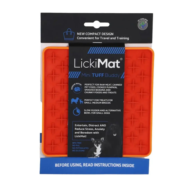 AnimalstoreXL Lickimat Likmat Mini Tuff Buddy Hond Oranje 15cm