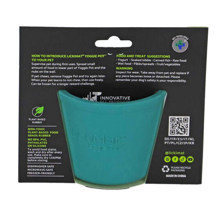 AnimalstoreXL Lickimat Yoggie Pot Hond Turquoise 8cm