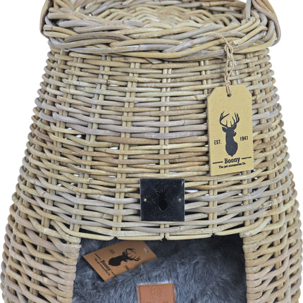 AnimalstoreXL Mand Rotan Rond met Hengsel 67cm