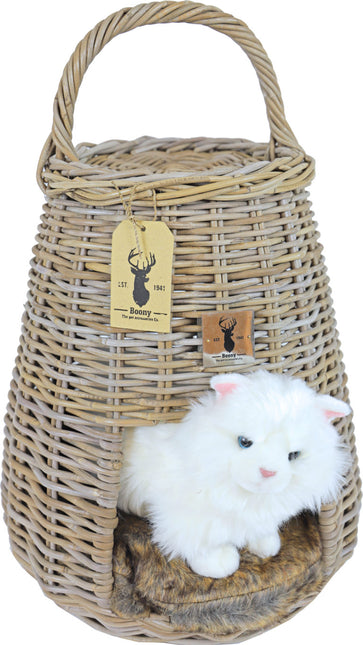 AnimalstoreXL Mand Rotan Rond met Hengsel 67cm