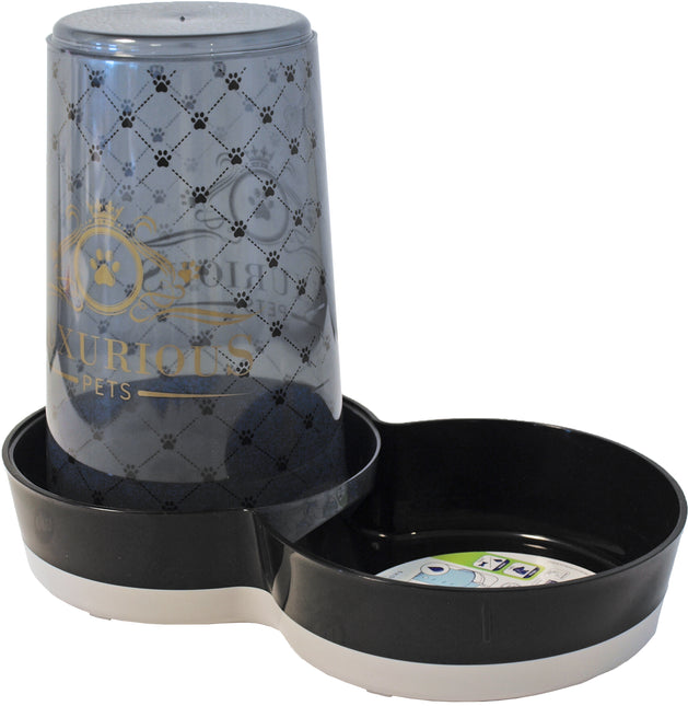 AnimalstoreXL Moderna Drink Voersilo Pl.Luxurious Zwart 1.5 liter