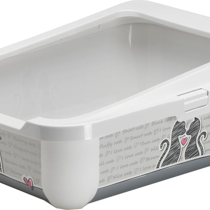 AnimalstoreXL Moderna Kattenbak Pl. met Rand Cats In Love 50cm