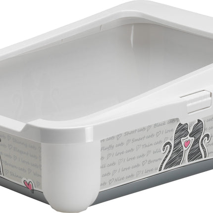AnimalstoreXL Moderna Kattenbak Pl. met Rand Cats In Love 50cm