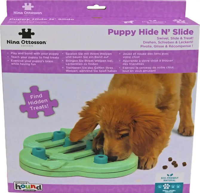 AnimalstoreXL Nina Ottosson Puppyspel Puppy Hide N Slide Groen