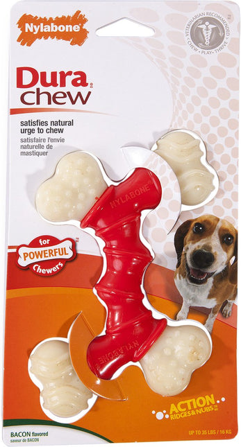 AnimalstoreXL Nylabone Double Bend met Bacon